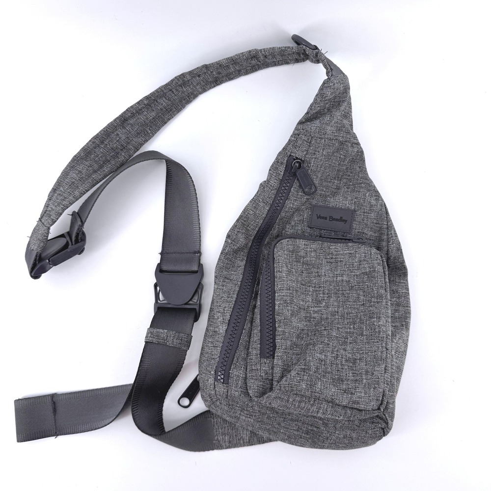 Vera Bradley ReActive Mini Sling Backpack Gray Heather Floral Crossbody Bag Grey